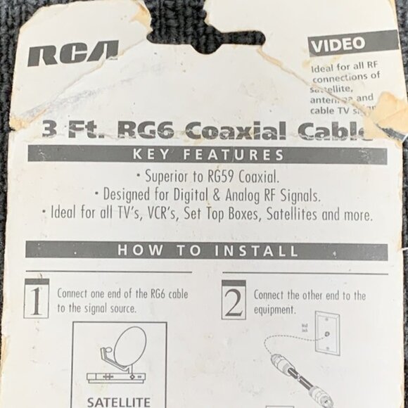 Lot of 2 RCA 3 Ft. RG6 Coaxial Cable Video for Digital & Analog Signals VH603WH - Picture 12 of 12